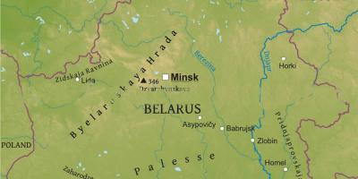 Քարտեզ Բելառուսի ֆիզիկական
